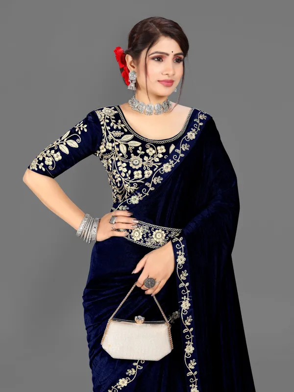 Unstitched_Velvet_Blouse_Material_embroidered
