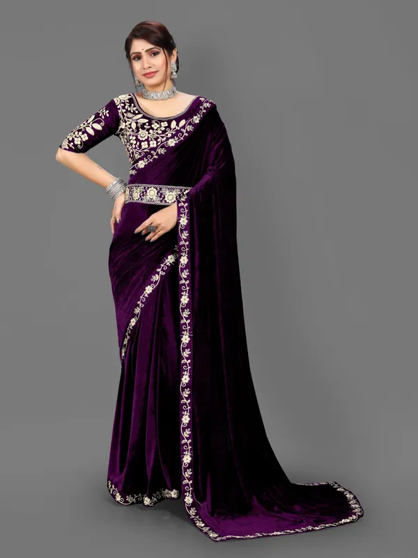 Unstitched_Velvet_Blouse_Material_embroidered