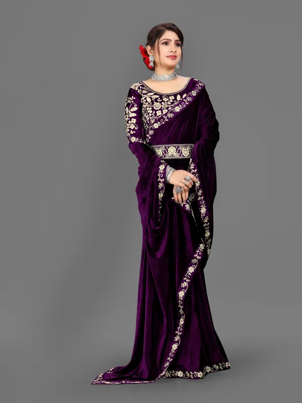 Unstitched_Velvet_Blouse_Material_embroidered