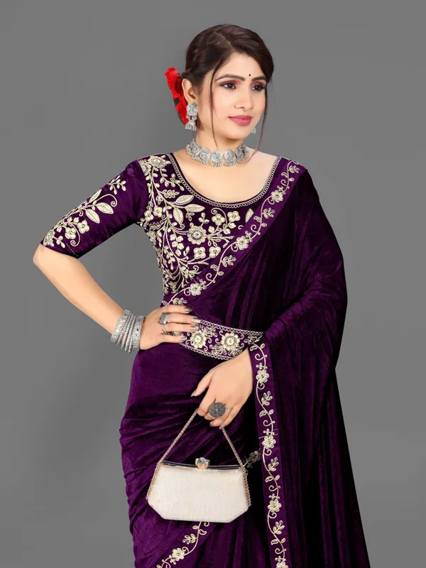 Unstitched_Velvet_Blouse_Material_embroidered