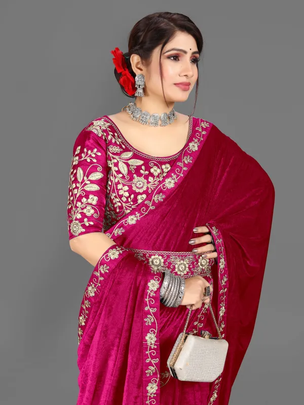 Unstitched_Velvet_Blouse_Material_embroidered