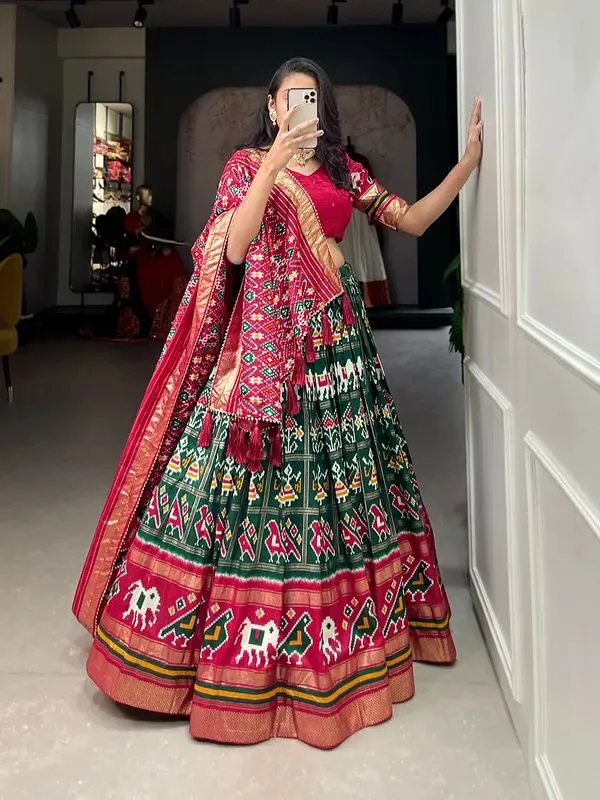 Green_Patola_Print_Traditional_Lehenga_Choli