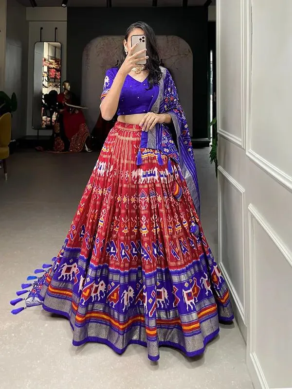 Blue_Patola_Print_Traditional_Lahenga_Choli