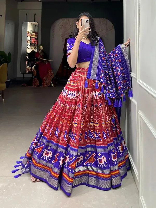 Blue_Patola_Print_Traditional_Lahenga_Choli