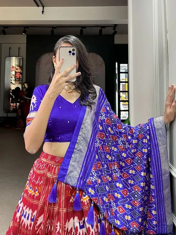 Blue_Patola_Print_Traditional_Lahenga_Choli