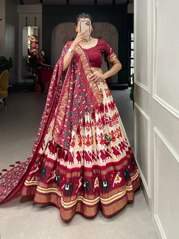 White_Patola_Print_Traditional_Lehenga_Choli