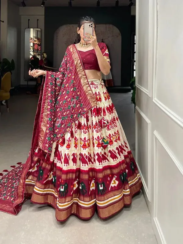 White_Patola_Print_Traditional_Lehenga_Choli