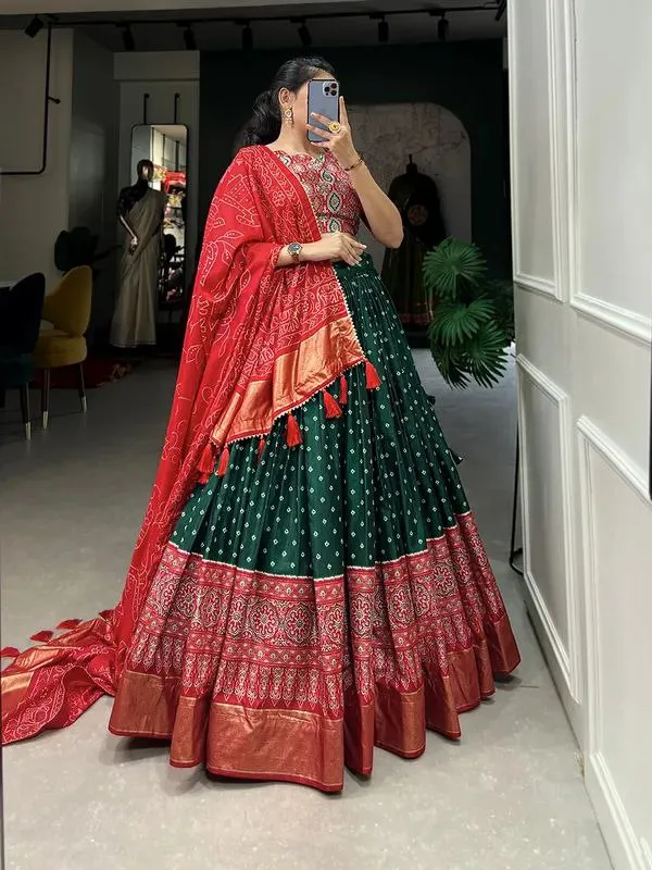 Green_Patola_Print_Traditional_Lehenga_Choli