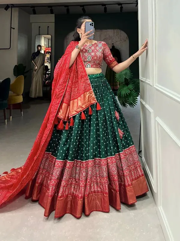 Green_Patola_Print_Traditional_Lehenga_Choli