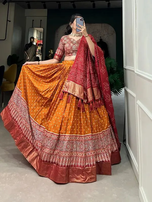 Yellow_Patola_Print_Traditional_Lehenga_Choli