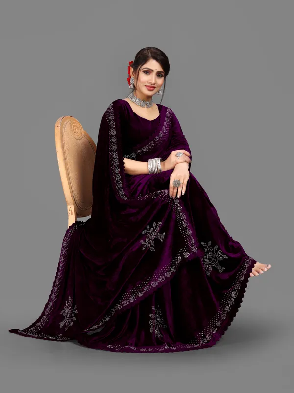 Unstitched_Velvet_Blouse_Material_Embellished