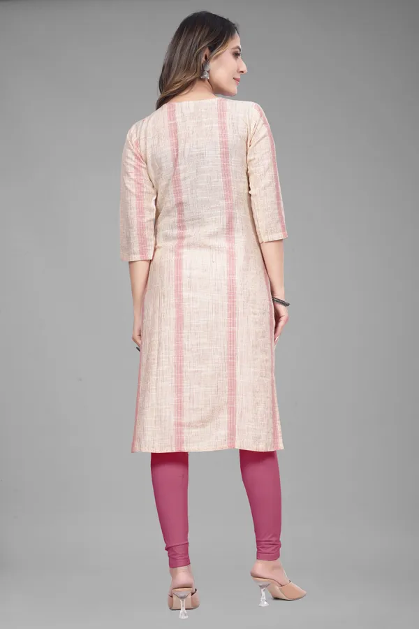 Pink_Cotton_Blend_Striped_Straight_Kurta