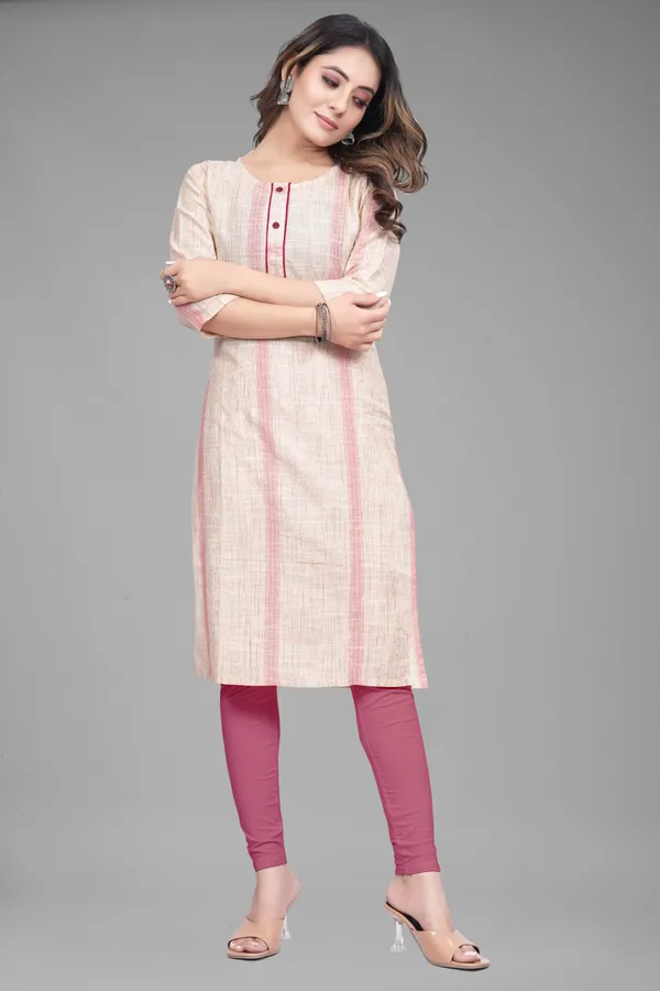 Pink_Cotton_Blend_Striped_Straight_Kurta