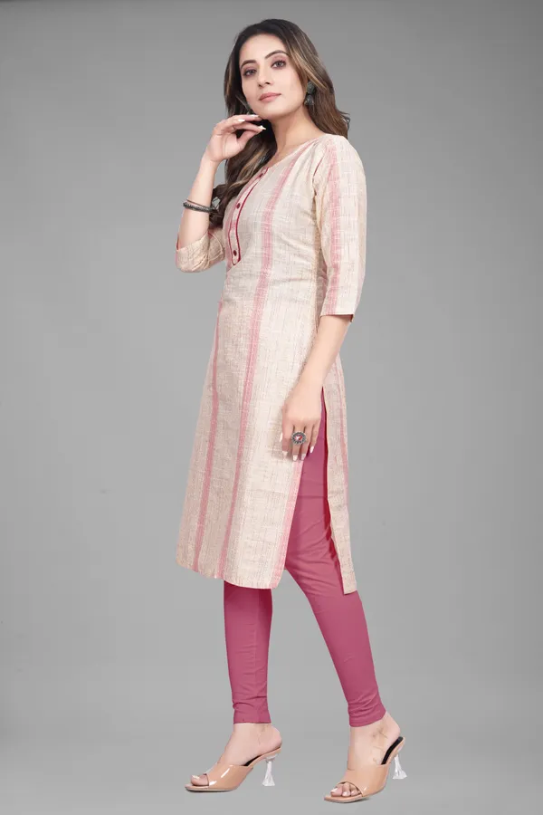 Pink_Cotton_Blend_Striped_Straight_Kurta
