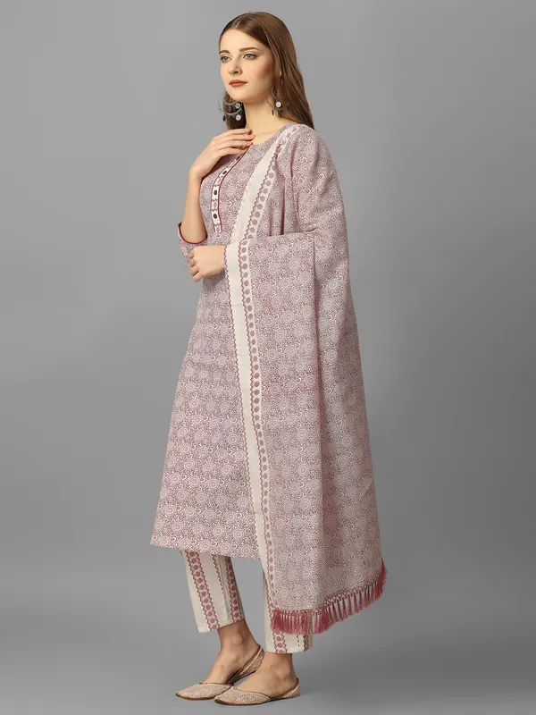 Red_Pure_Cotton_Solid_Kurta_Pant_Dupatta_Set