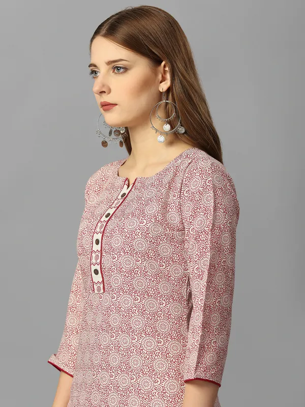Red_Pure_Cotton_Solid_Kurta_Pant_Dupatta_Set