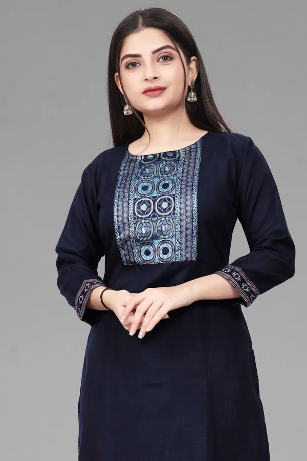 Blue_Chanderi_Solid_Kurta_Pant__Set