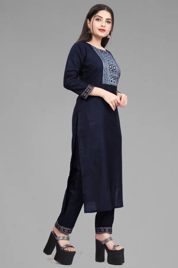 Blue_Chanderi_Solid_Kurta_Pant__Set