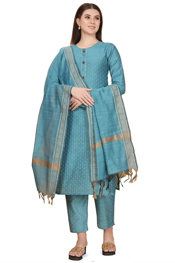 Blue_Party_Wear_&_Casual_Kurta_Pant_Dupatta_Set