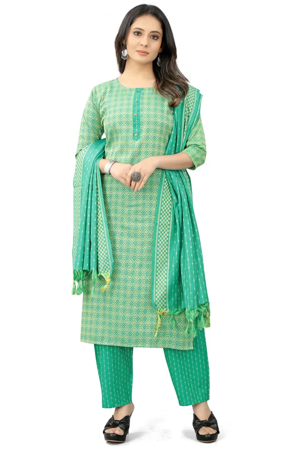 Light_Green_Khadi_Cotton_Festive_&_Party_Kurta,_Pant_&_Dupatta_Set