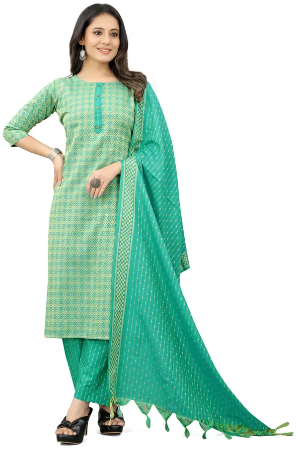 Light_Green_Khadi_Cotton_Festive_&_Party_Kurta,_Pant_&_Dupatta_Set