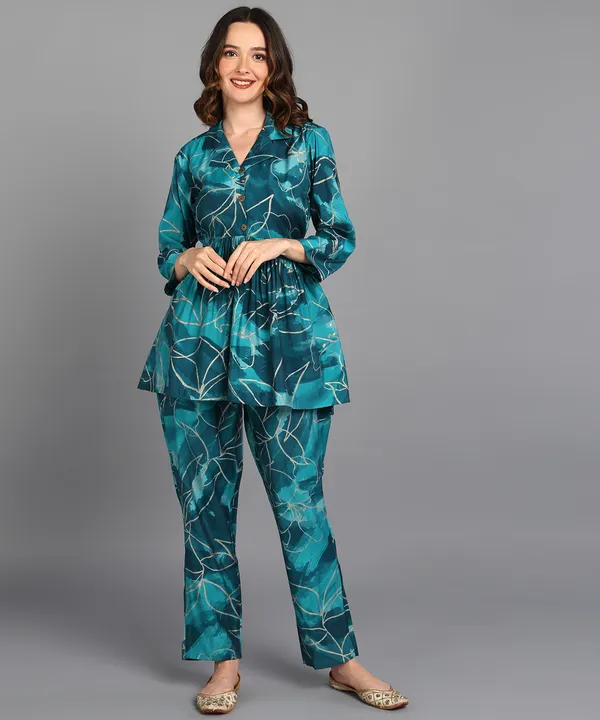 Blue_Modal_chanderi_printed_cordset