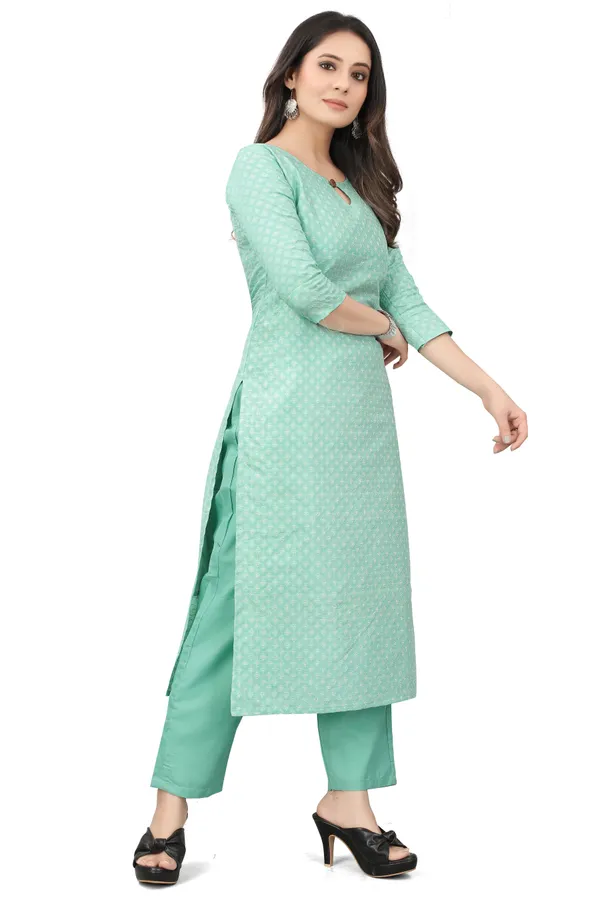 Blue_Cotton_Silk_Woven_Kurta_Pant__Set