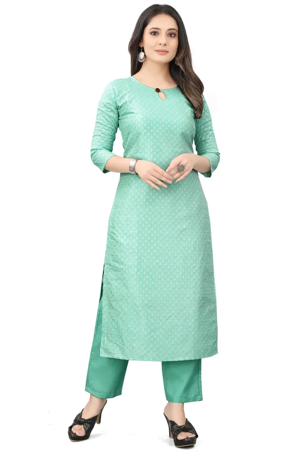 Blue_Cotton_Silk_Woven_Kurta_Pant__Set