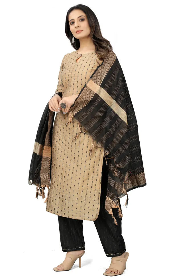Gold_Party_Wear_&_Casual_Kurta_Pant_Dupatta_Set