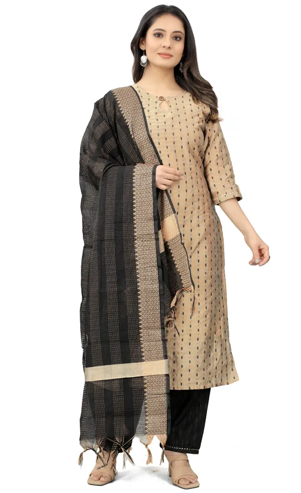 Gold_Party_Wear_&_Casual_Kurta_Pant_Dupatta_Set