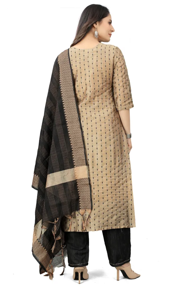 Gold_Party_Wear_&_Casual_Kurta_Pant_Dupatta_Set