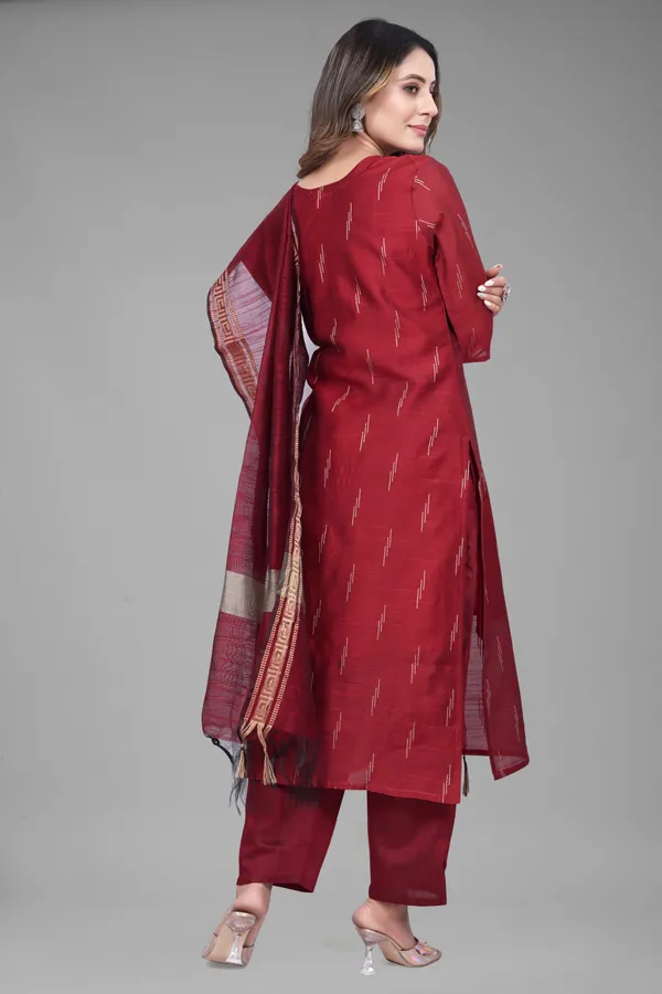 Red_Party_Wear_&_Casual_Kurta_Pant_Dupatta_Set