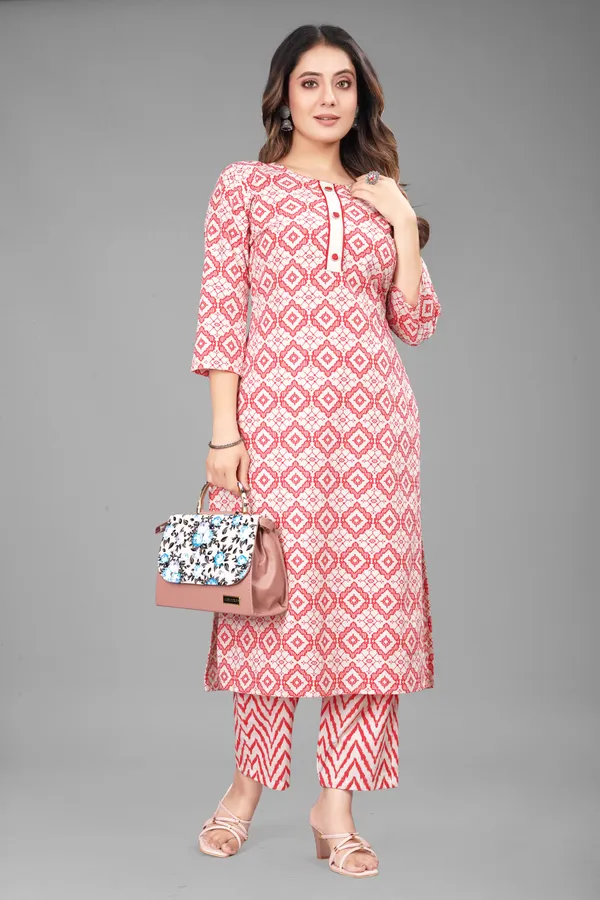 Red_Pure_Cotton_printed_Kurta_Pant__Set