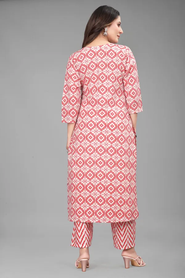 Red_Pure_Cotton_printed_Kurta_Pant__Set