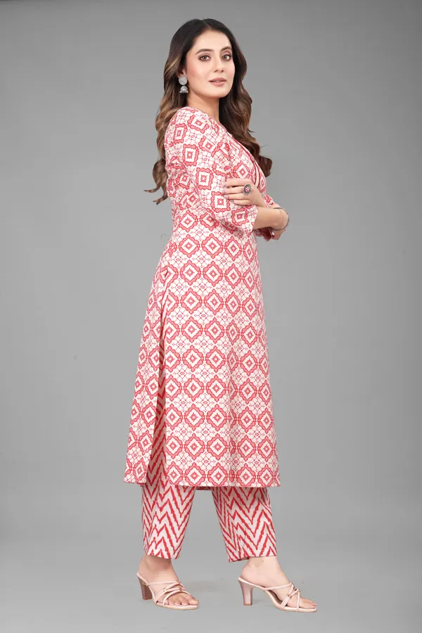 Red_Pure_Cotton_printed_Kurta_Pant__Set