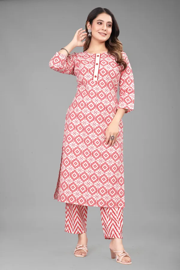 Red_Pure_Cotton_printed_Kurta_Pant__Set