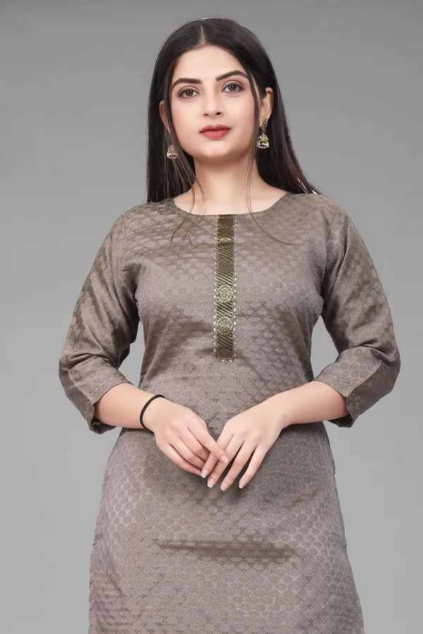 Brown_Cotton_silk_Woven_Kurta_Pant__Set
