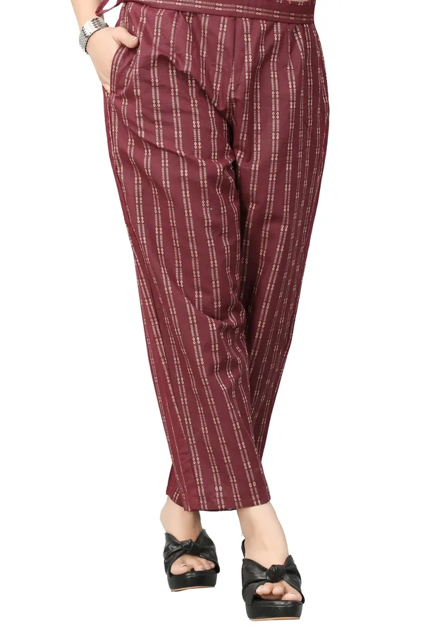 Maroon_Khadi_Cotton_Festive_&_Party_Kurta,_Pant_&_Dupatta_Set