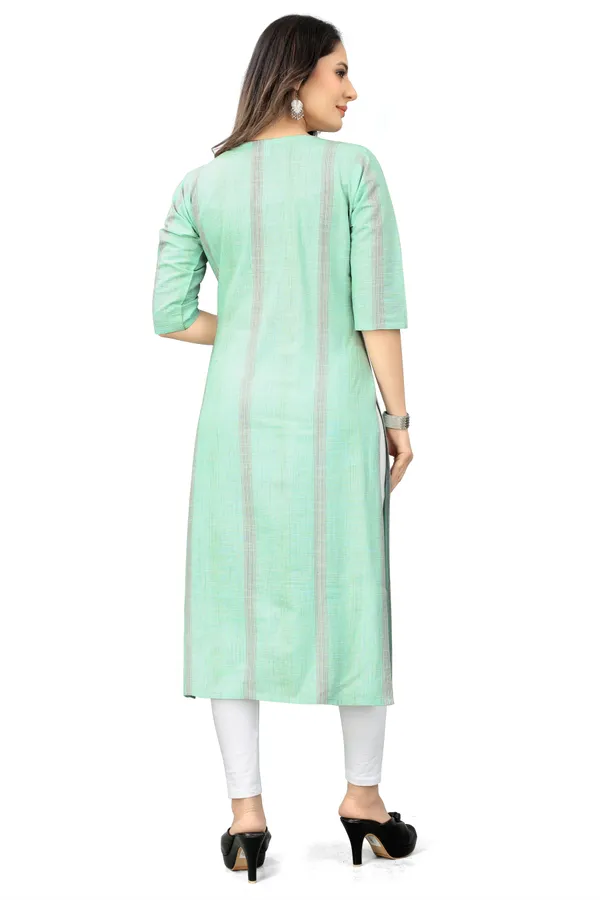 Light_Green_Cotton__Striped_Straight_Kurta