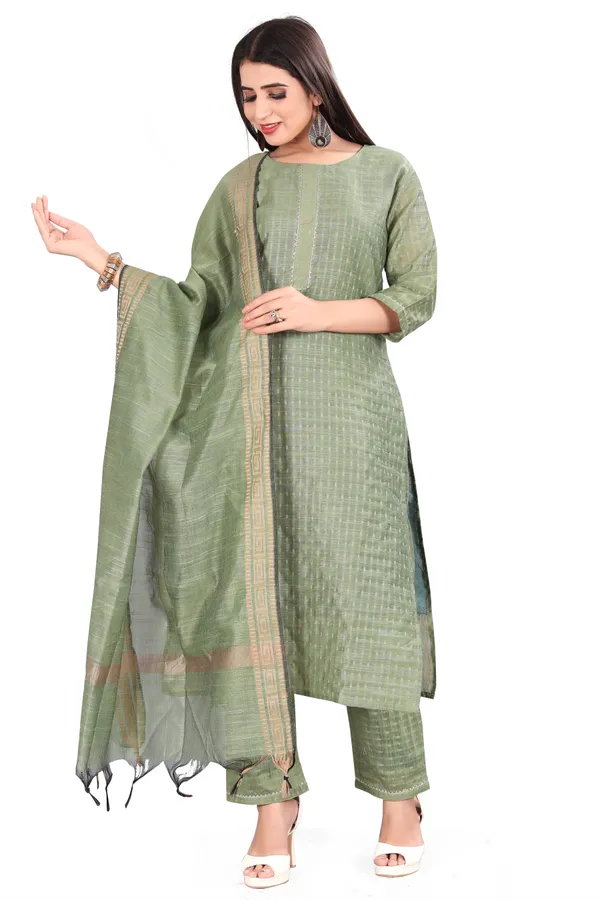 Green_Party_Wear_&_Casual_Kurta_Pant_Dupatta_Set