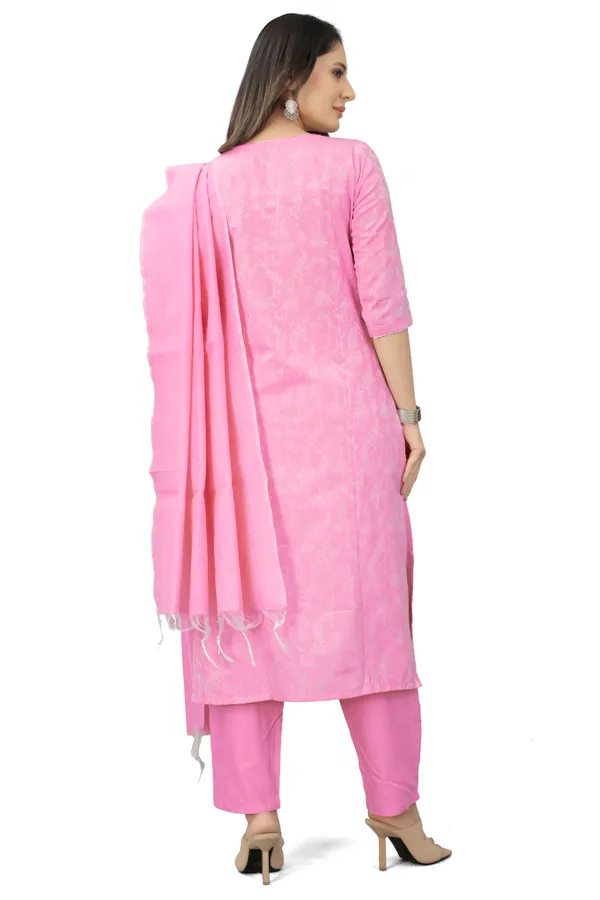 Pink_Cotton_Woven_Kurta_Pant_Dupatta_Set