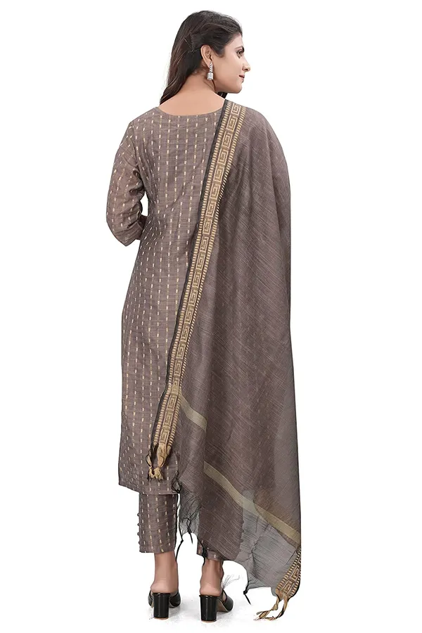 Brown_Party_Wear_&_Casual_Kurta_Pant_Dupatta_Set