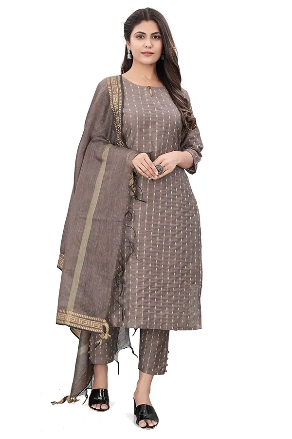 Brown_Party_Wear_&_Casual_Kurta_Pant_Dupatta_Set