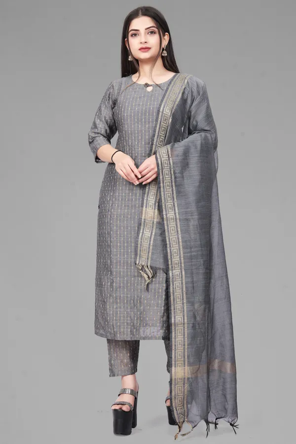 Grey_Party_Wear_&_Casual_Kurta_Pant_Dupatta_Set