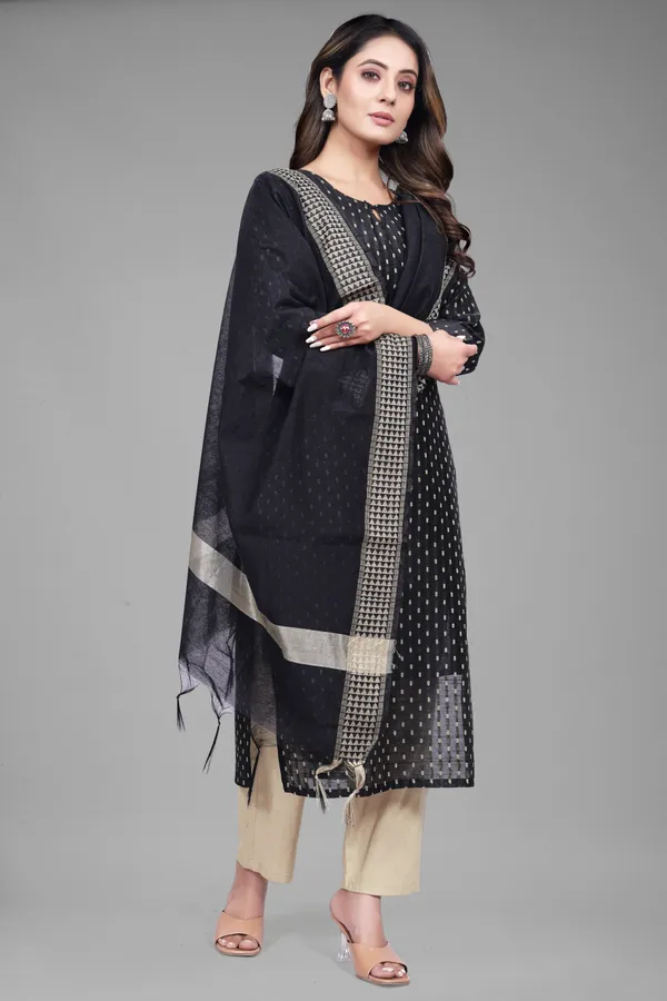 Black_Party_Wear_&_Casual_Kurta_Pant_Dupatta_Set