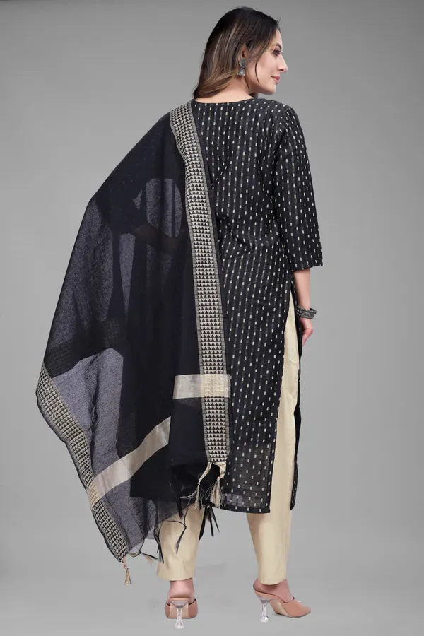 Black_Party_Wear_&_Casual_Kurta_Pant_Dupatta_Set