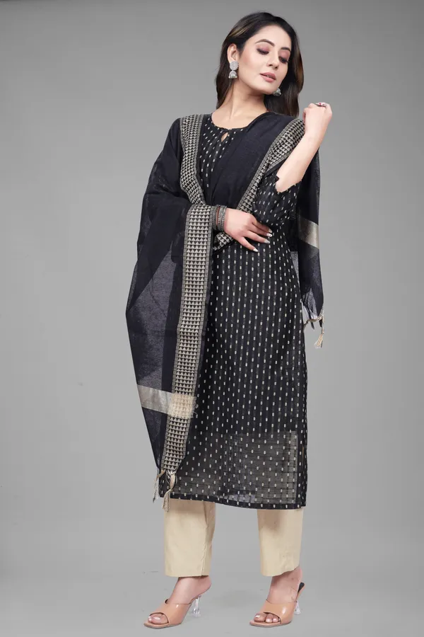 Black_Party_Wear_&_Casual_Kurta_Pant_Dupatta_Set