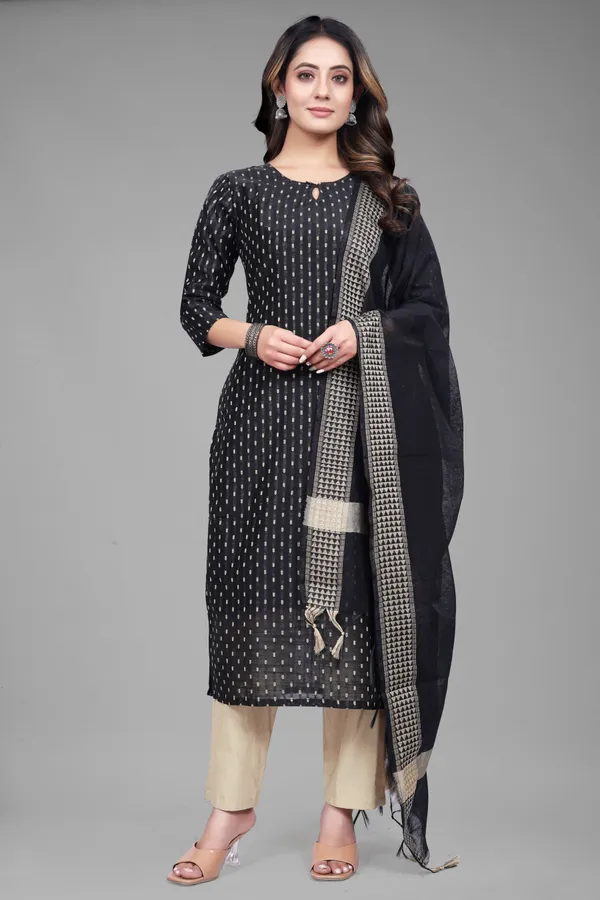 Black_Party_Wear_&_Casual_Kurta_Pant_Dupatta_Set