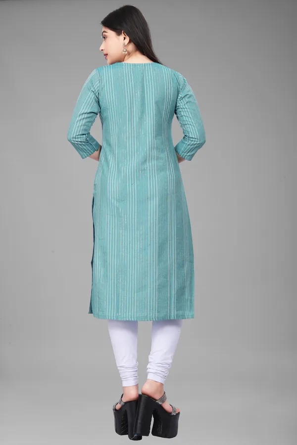 Blue_Cotton__Striped_Straight_Kurta