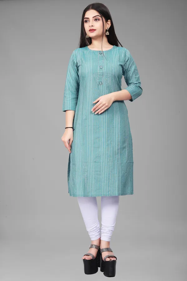 Blue_Cotton__Striped_Straight_Kurta